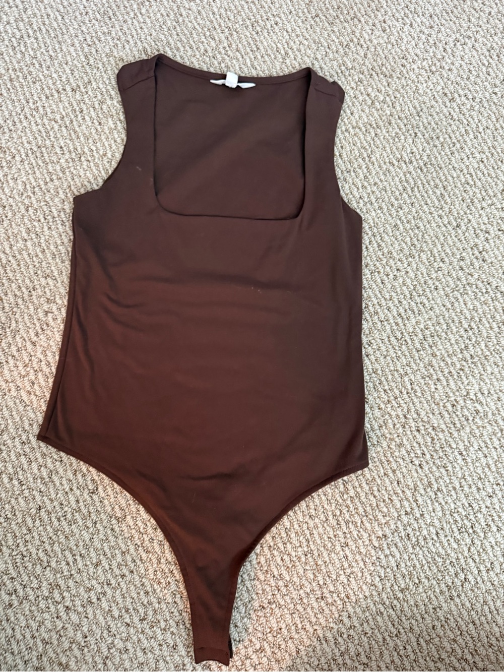 Steve Madden Brown Square Neck Bodysuit